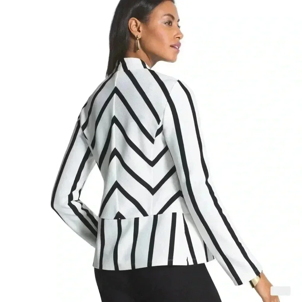 Chico’s Stripe Ottoman Jacket